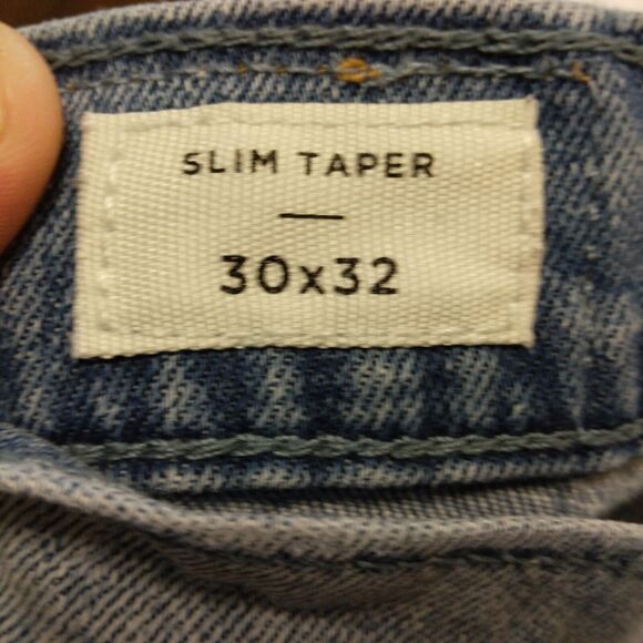 PacSun jeans mens 30x32 blue denim slim fit tapered leg light wash stretch - Picture 8 of 10